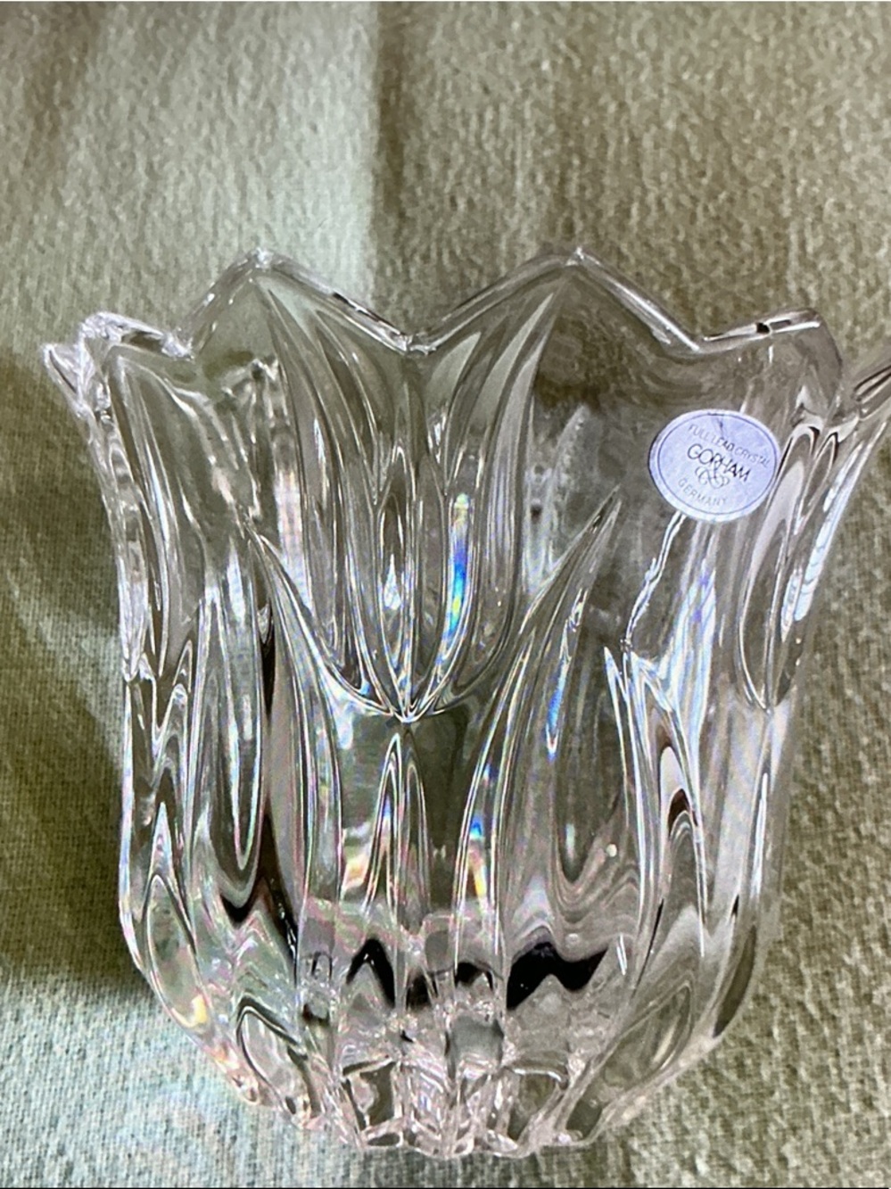 Gorham full lead Clear Crystal Tulip Vase 4”